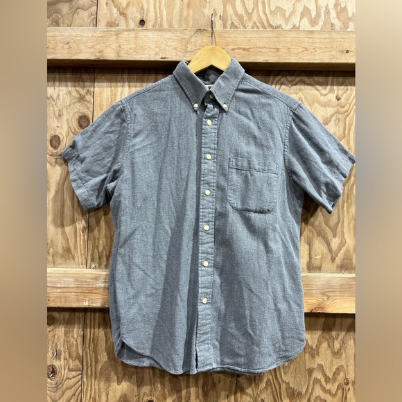 The Hill Side Button Down Short Sleeve Shirt Gray Super Soft Made in the USA L - Picture 1 of 8